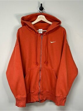 Orange Nike Zip Up Hoodie